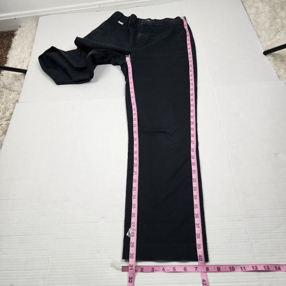 Lauren Active Ralph Lauren Black Cotton Stretch Pants Zip Pockets Size 6 - Picture 9 of 11